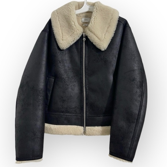 MANGO Shearling collar jacket - Picture 1 of 7